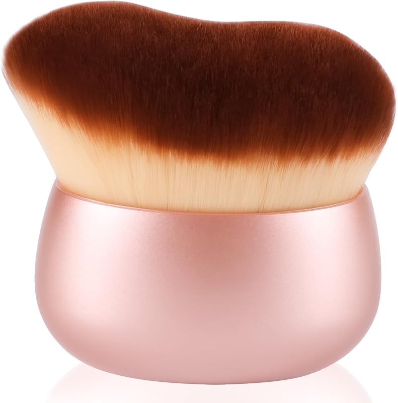 Brocha de maquillaje corporal para autobronceador – Aplicador de brocha Kabuki ancha para difuminar el cuerpo, bronceador, maquillaje y corrector de piernas, perfector de cobertura de cuerpo completo sin rayas, rosa