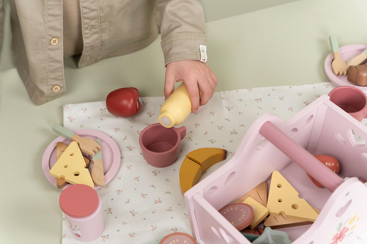 Little Dutch 8025 FSC Holz Picknick-Set - rosa
