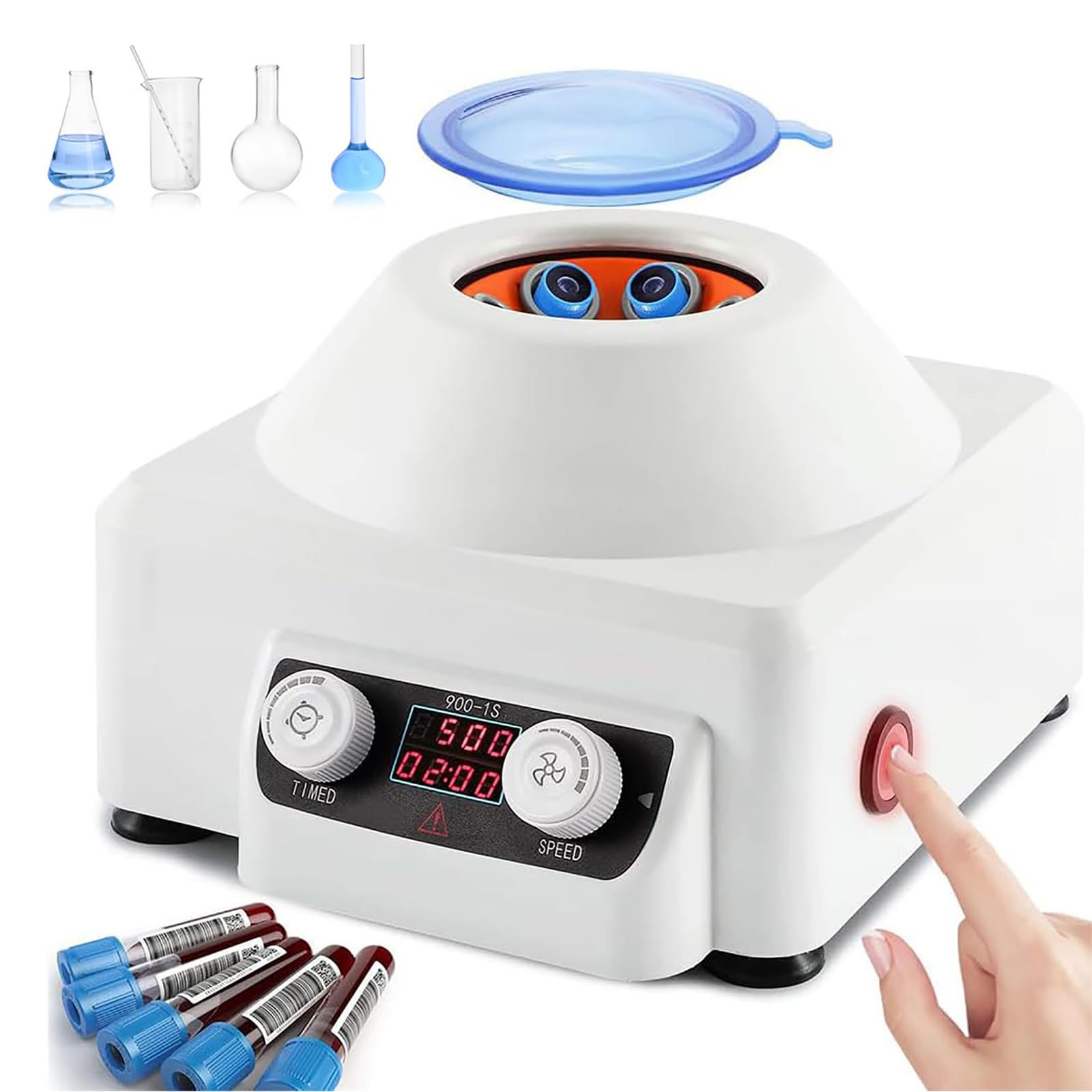 Laborzentrifugenmaschine, Tragbare Elektrische 6-Röhrchen-Zentrifuge Mit LED-Anzeige, Zeit Und Geschwindigkeit Einstellbar, Permanentmagnet-Gleichstrommotor, Zur Probenfällung Und -trennung