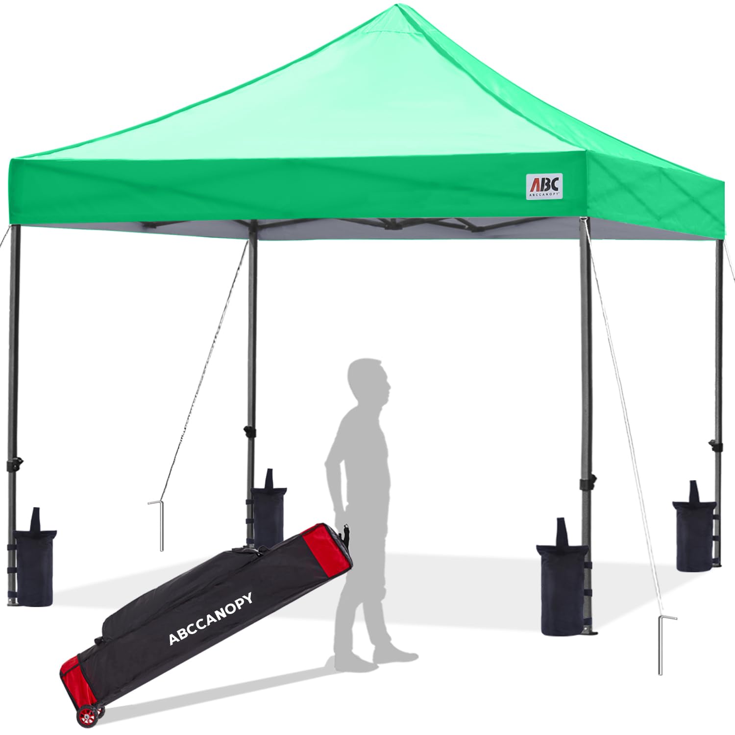 Abccanopy 3x3m Pop Up Gazebo Fully Waterproof Gazebo with Upgraded Rolling Bag, 4 Weight Bags, Pegs and Ropes (Fruit Green) — image 1