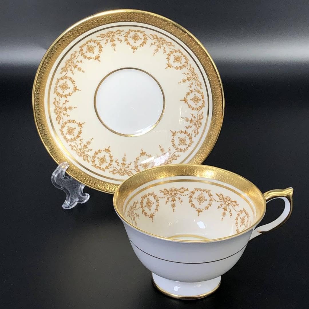 英国アンティーク タスカン 金彩 装飾 キャビネットトリオ カップ
