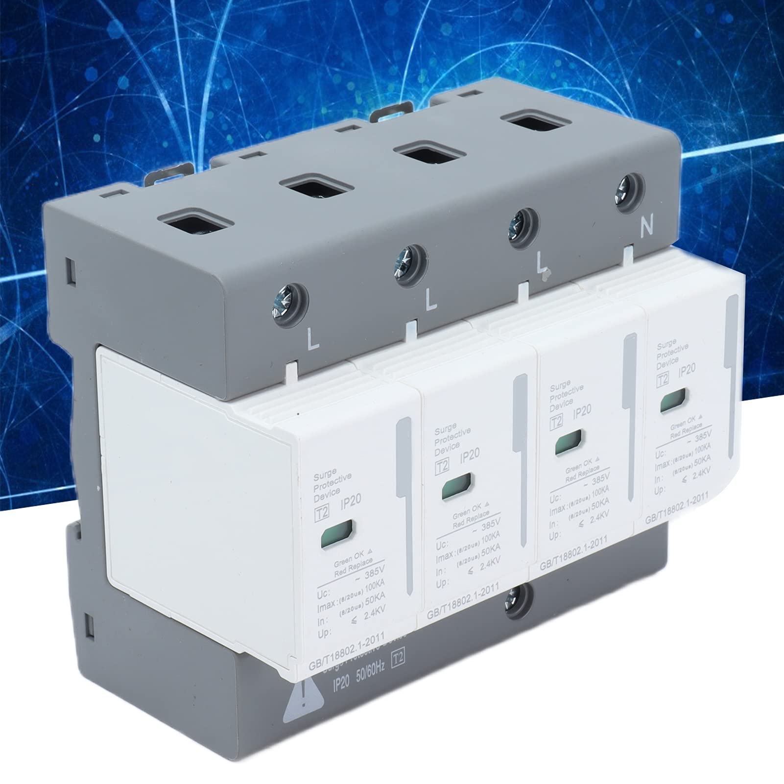 Protezione Contro le Sovratensioni Scaricatore 220V 380V Protezione Contro le Sovratensioni per la Casa Dispositivo di Protezione Contro i Tuoni per Scatola di Distribuzione