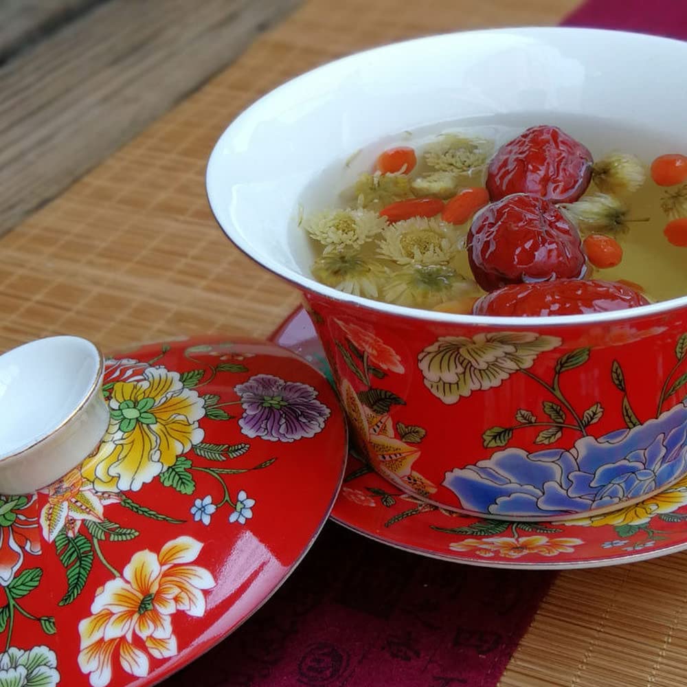 XIALON 340ml Jingdezhen Traditional Ceramics Gaiwan Tea Bowl Tea Set Kung Fu Tea Ceremony