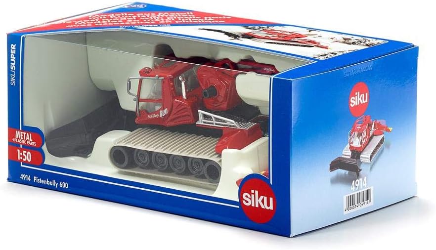 Siku 4914, PistenBully, 1:50, Metal/Plastic, Red, Extendable Cable Winch