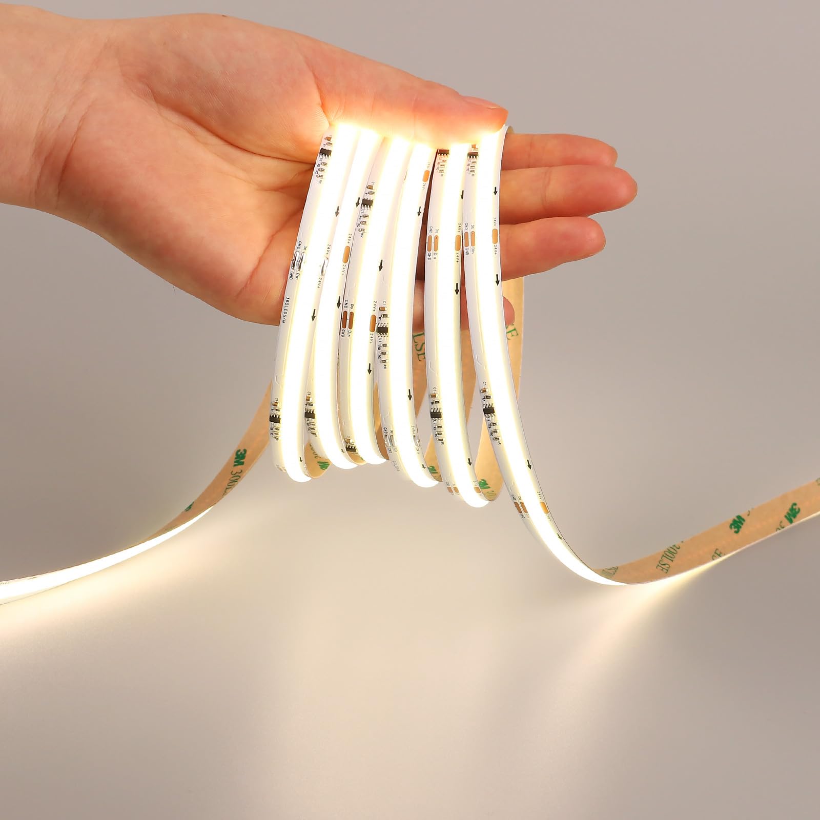Goming Natural White 24V 10M Ws2811 Ic Cob Led Strip Lights 4000K Addressable Running Water Effects 360Led/M Cri 93+ Ip20 Not Waterproof Led Tape Lights For Home Decor(No Adapter And Controller)
