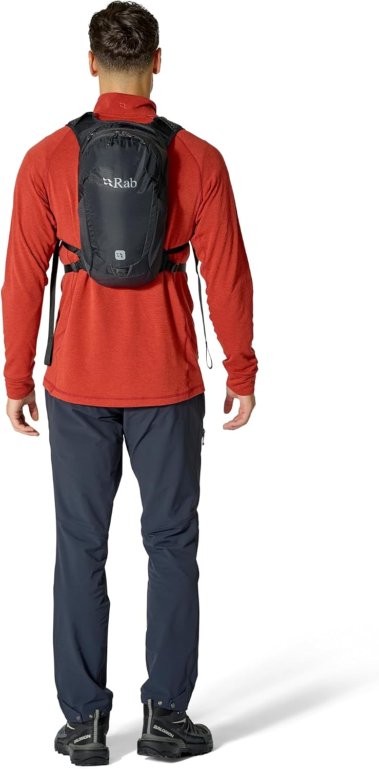 Rab Tygen Backpack - Lightweight Breathable Daypack for Travel, Hiking, & Commuting, Black, 6-Liter (Back Length - Medium)