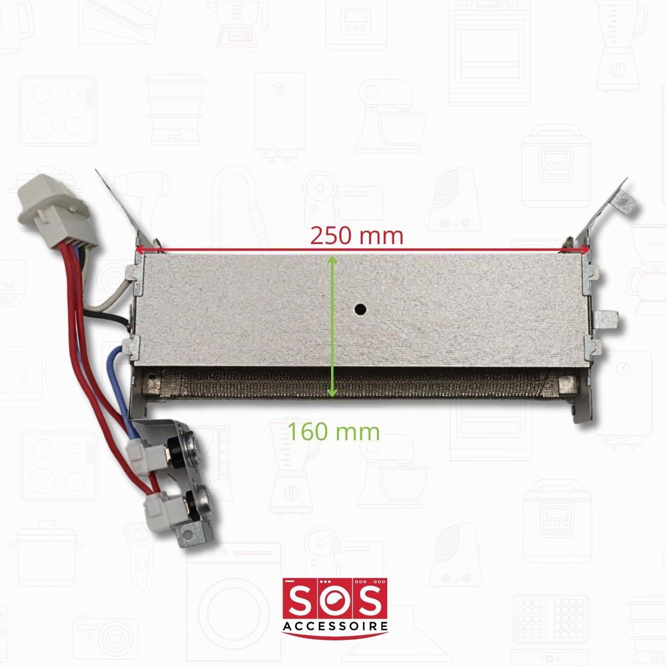 SOS - Accesorio de resistencia para secadora, 2000 W, 2957500400, BEKO, FAR, ALTUS, BLUESKY, COLDIS, DOMEOS, LISTO