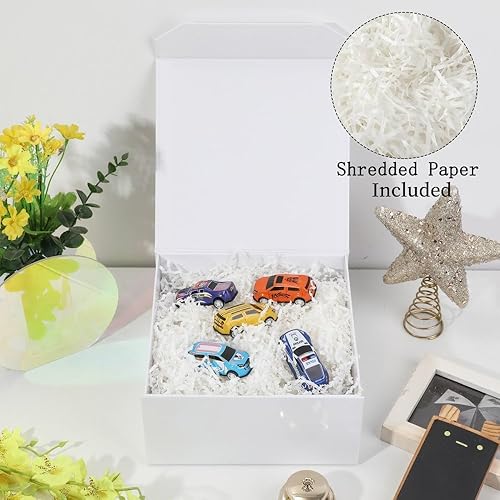 Vista 52 de 5 cajas de regalo de color oro rosa de 9.5 x 7 x 4 pulgadas con tapas para regalos, caja de regalo magnética, pequeñas cajas de regalo