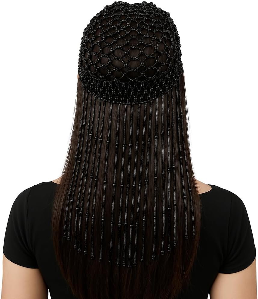Pearl Bead Women Headwear Headpiece Egyptian Cleopatra Flapper Cap Hat Tassel Hair Jewelry Wedding Bridal Accessories