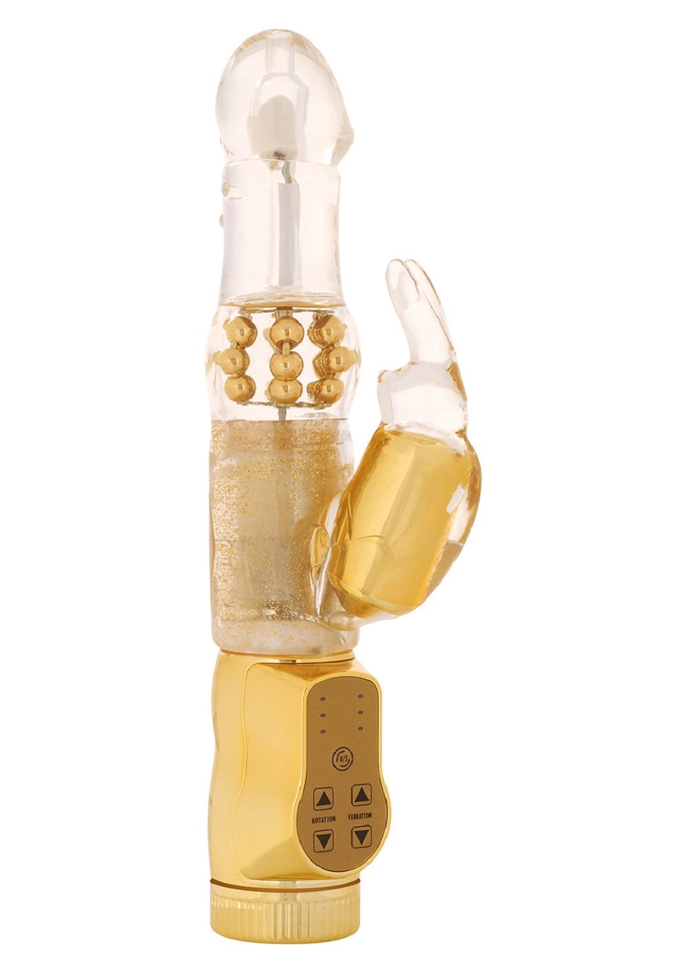 Dorado Vibrador con clítoris Estimulación/oro/perlas de ...