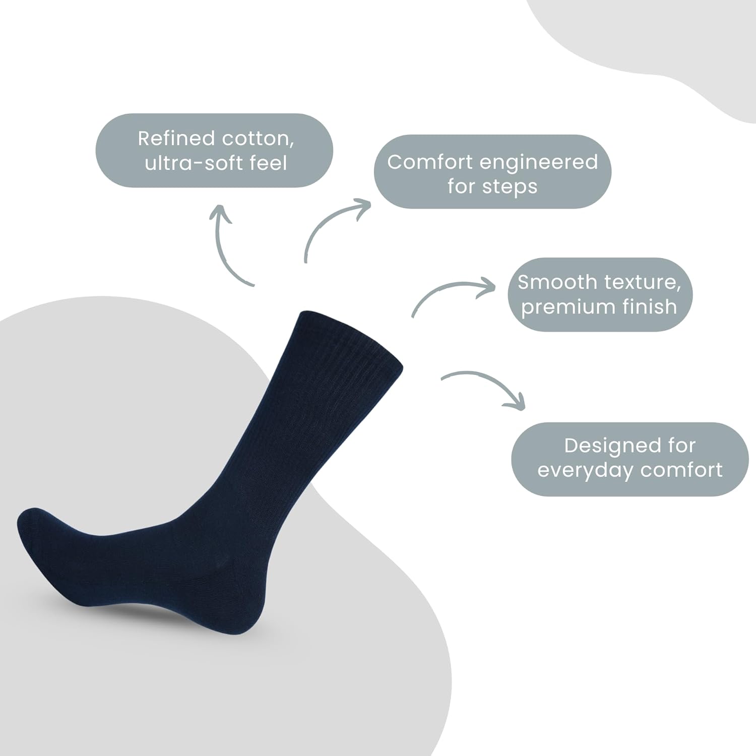 Crew Socks for Men Cotton Blend Cushioned Athletic Calf Socks Soft Solid Above Ankle Running Socks