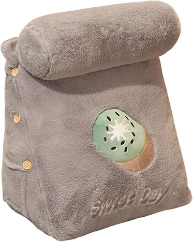 Miniatura 9 de Almohada triangular de cuña para lectura y televisión, patrón de frutas con almohada ajustable para el cuello, almohada de cuña, extraíble y