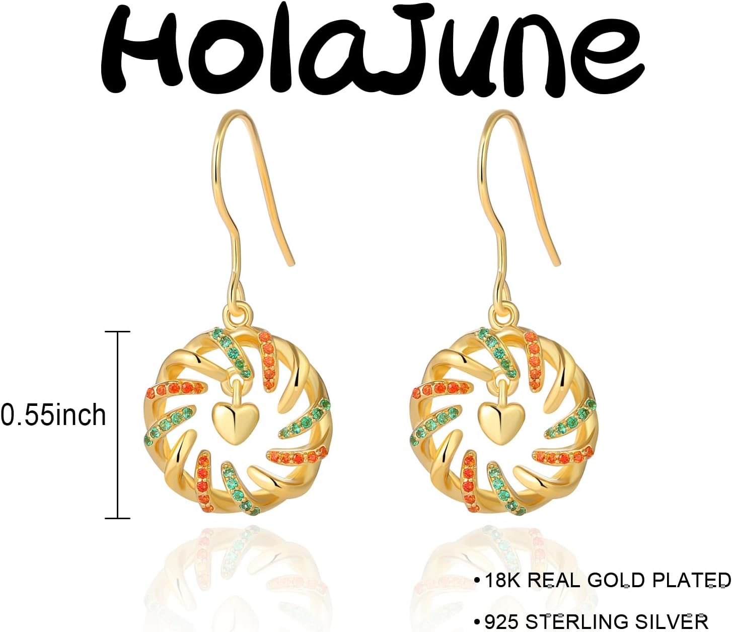 Christmas Earrings Gold Christmas Wreath for Women Dangle Drop S925 Sterling Silver Holiday X Mas Jewelry Gifts