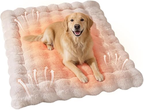 Miniatura 21 de Cama autocalentable para gatos, alfombrilla de felpa de piel sintética para mascotas con parte inferior antideslizante, almohadilla térmica ultra