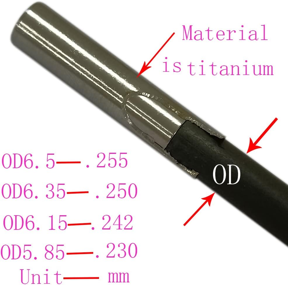 Titanium Alloy Insert and Titanium Outsert Suitable Matche ID .165 (4.2mm) OD .256 .25 .242 .236 .230 Attach Broadheads to Shafts for Hunting and Archery(12 Set)