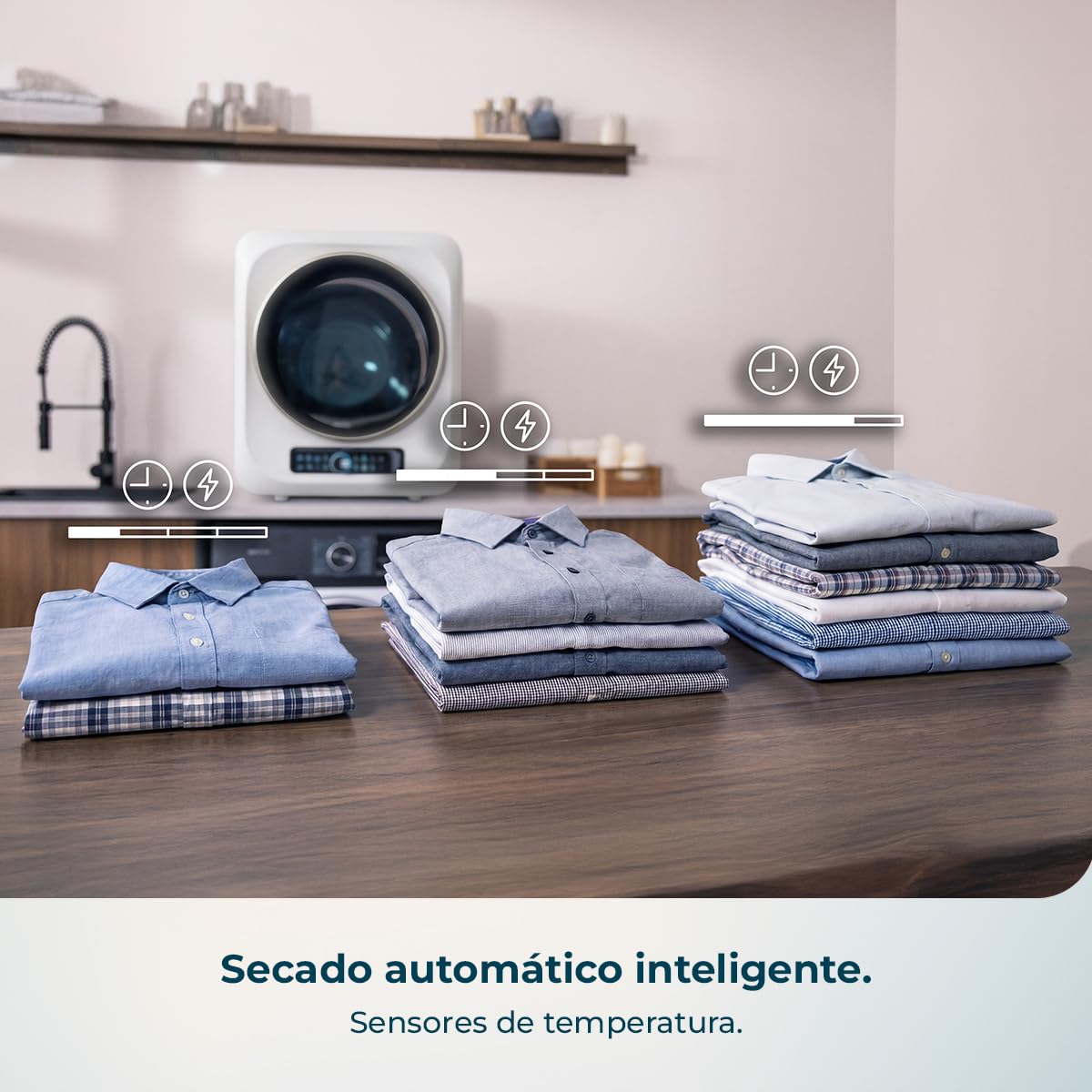 Cecotec Secadora Compacta de Evacuación 3Kg Bolero DressCode Dry 3400V. 8 Programas, Bajo Consumo, Secado Automático Inteligente, Pantalla FullColor, Función UV Care, Dry Shoe Pro y Delay Start