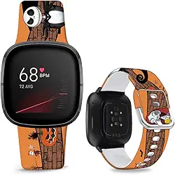 Compatível com Fitbit Sense/Sense 2/Versa 3/Versa 4 Bandas Stitch Soft Silicone Chic Cute Cartoon Band Lovely Style Replacement Sports Strap para Sense Versa 3 Homens Mulheres