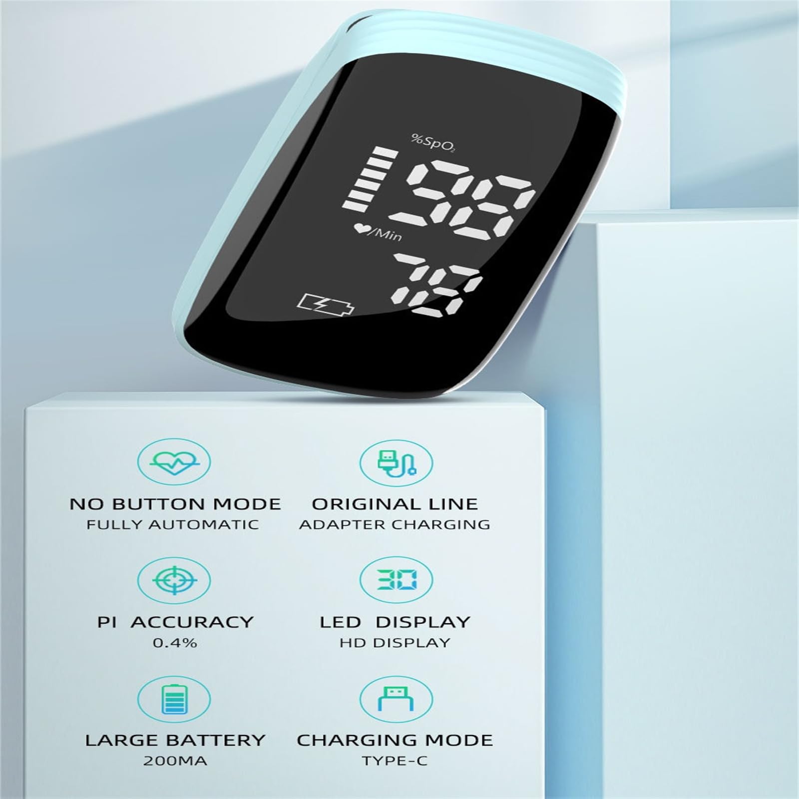 Green O2 Meter Non Invasive For Oxygen Meter No Pricking Oxygen Meters 2025 ...