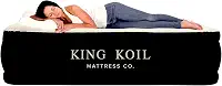 King Koil Colchão de ar luxuoso de pelúcia de tamanho completo com bomba de alta velocidade integrada para casa, acampamento e convidados colchão de ar inflável duplo alto de 50,8 cm, durável