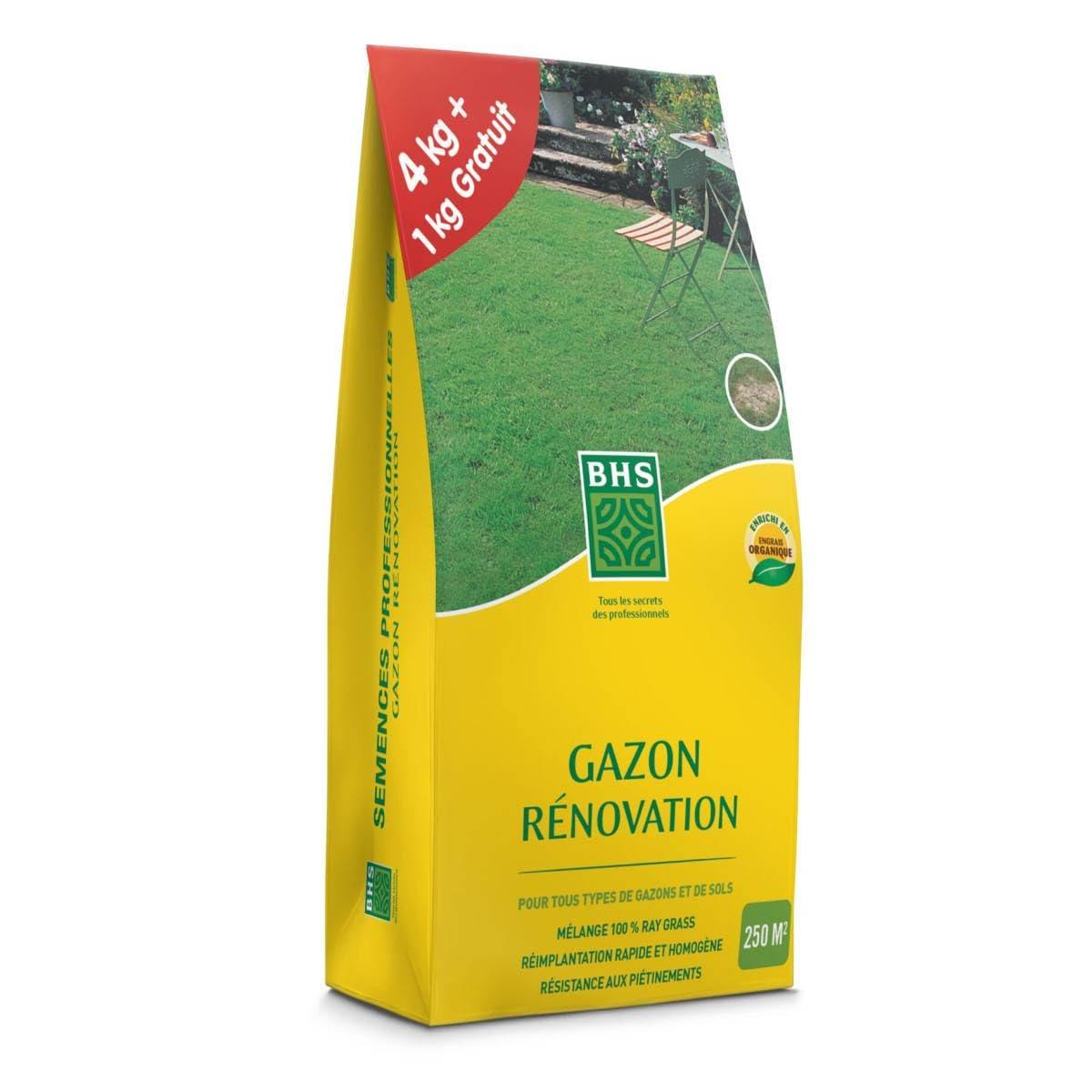 BHS SEMENCES GAZON RENOVATION 5KG, Fabriqué en France