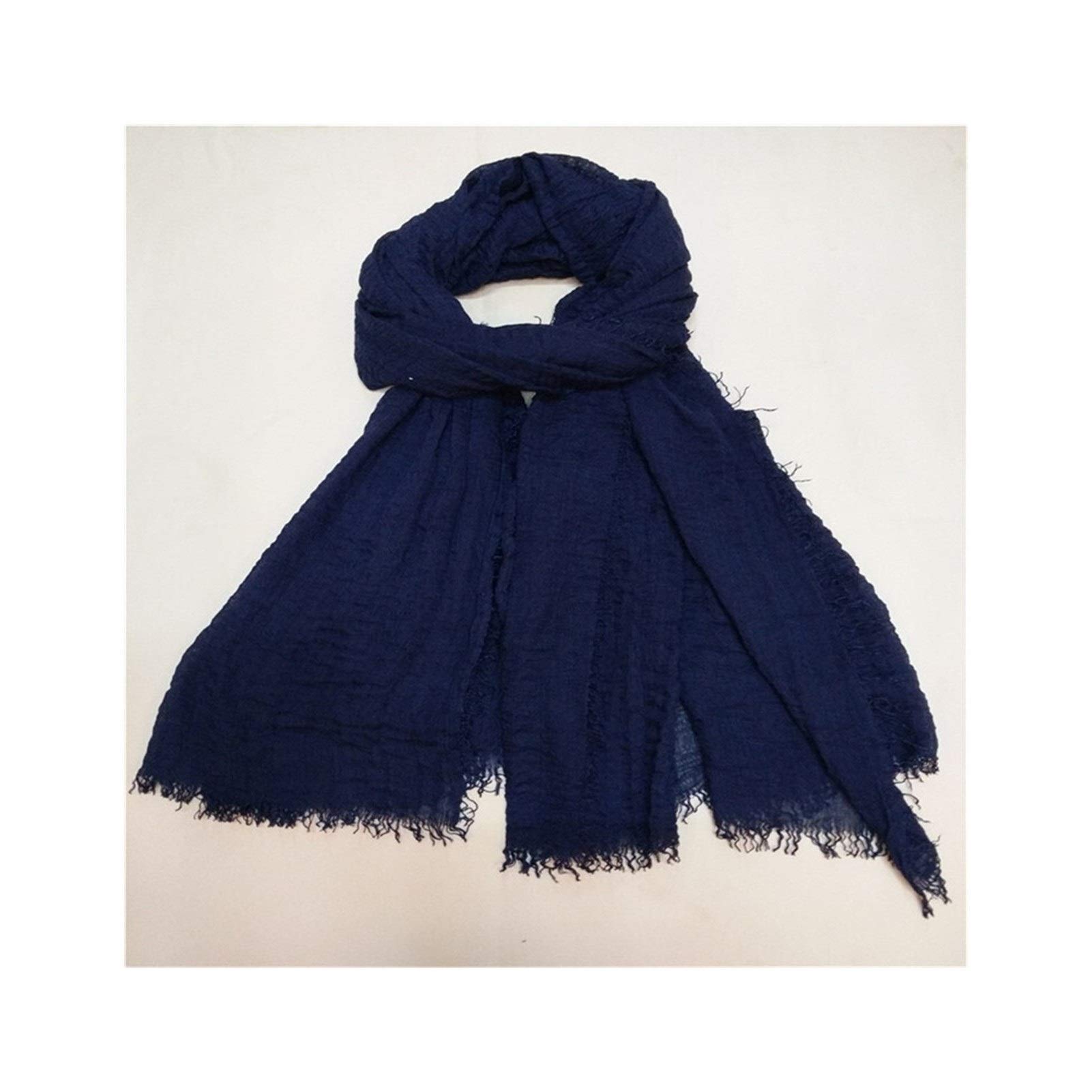 XKU-ZZJYAccessori donna Summer Solid Color Polyester Scarf Dual-use Long Shawl Scarf (Color : Dark blue, Size : 100-180)