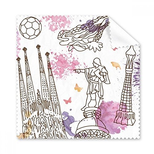Chiffon de nettoyage pour lunettes motif cathédrale de Barcelone 5pcs
