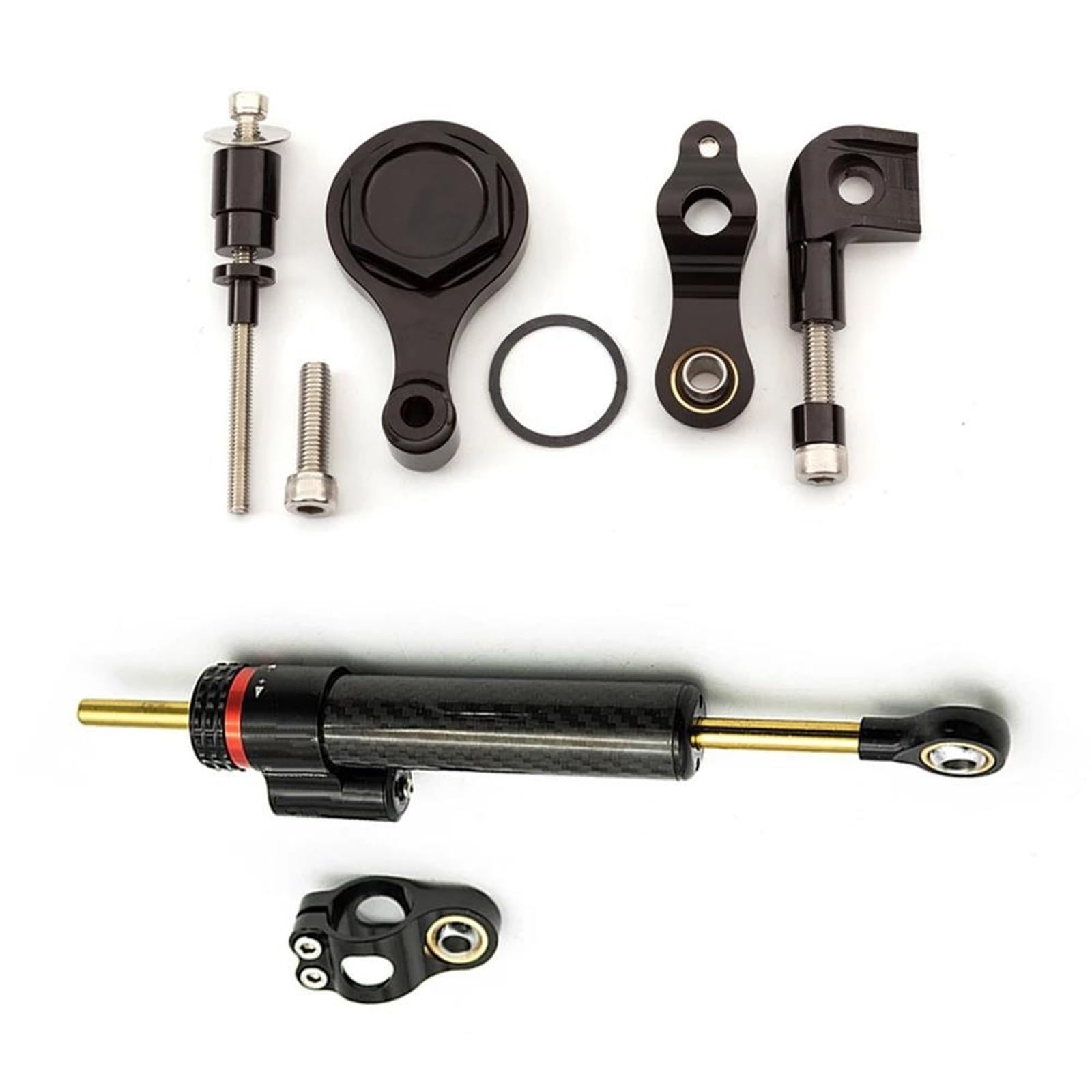 Barra Controllo Stabilizzatore Ammortizzatore Sterzo CNC Moto Con Kit Staffe Montaggio Per Yamaha YZF R1 2003-2004 Sterzos Ammortizzatore Supporto Montaggio(SET 1)