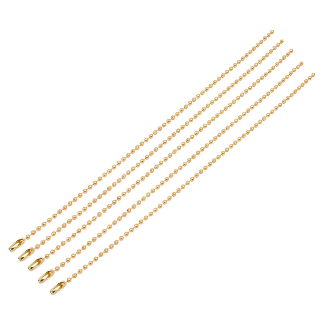 Aexit 5pcs 2.4mm Lighting fixtures and controls Dia Copper Beaded Connector Ball Key Chain Gold Tone 20cm Length