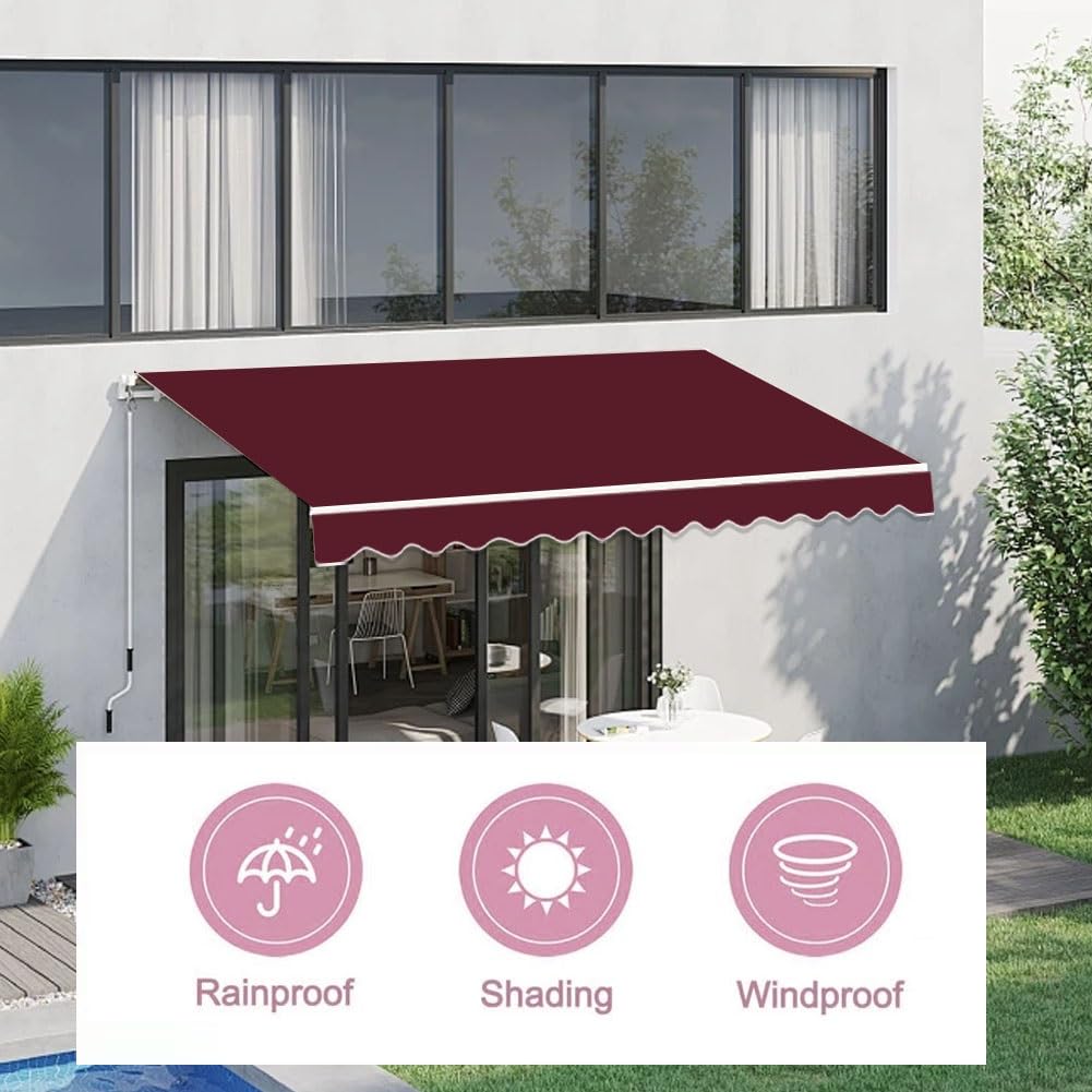 Wysuwana markiza zapasowa tkanina - 3 - 6 m, patio osłona przeciwsłoneczna na taras, balkon - szara tkanina schronienia, 4,5 x 2,5 m