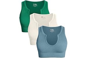 OQQ Women's Summer Finds: 3-Piece Medium-Support Workout Bra