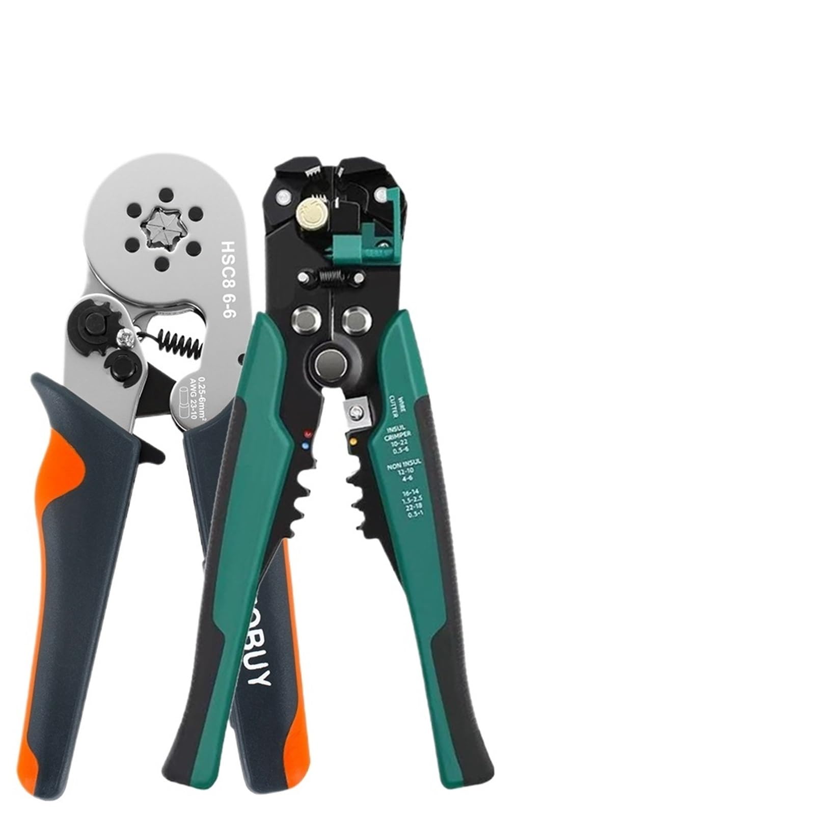 Kvkitklw 6-6 Bxq 800Pcs Ferrule Crimping Tool Hsc8 6-4/6-6 Electrical Crimper Plier For Crimp Tube Terminal Electrical Circuit Repair, Wire Stripper(6-6 Bxq 800Pcs)