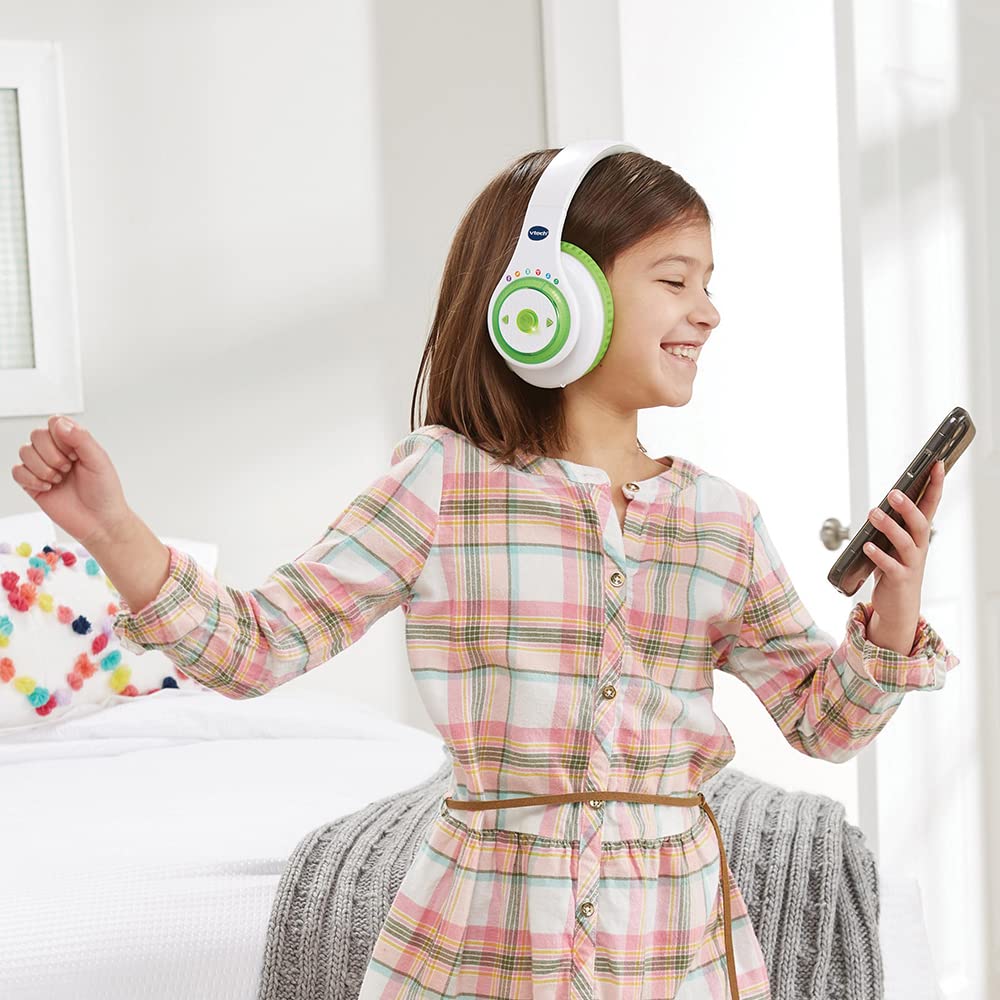 VTech - Kidi Audio Max, Mon Casque Interactif 7 en 1, Casque Audio Réglable, sans Fil, Bluetooth, Histoires, Relaxation, Chansons, Musiques, Cadeau Enfant de 4 Ans à 12 Ans - Contenu en Français