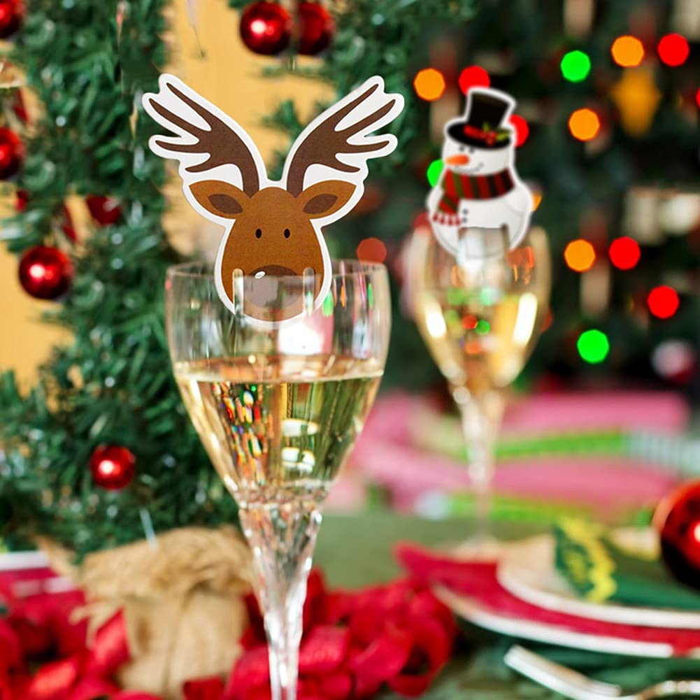 Christmas Name'' Set di 6 Bicchieri da Acqua con Caraffa in Vetro con Stampe Natalizie Decorazioni Natalizie Idea Regalo Natale Sposi Amici Set Drink Famiglia Cena Decorazioni Tavola Di Natale