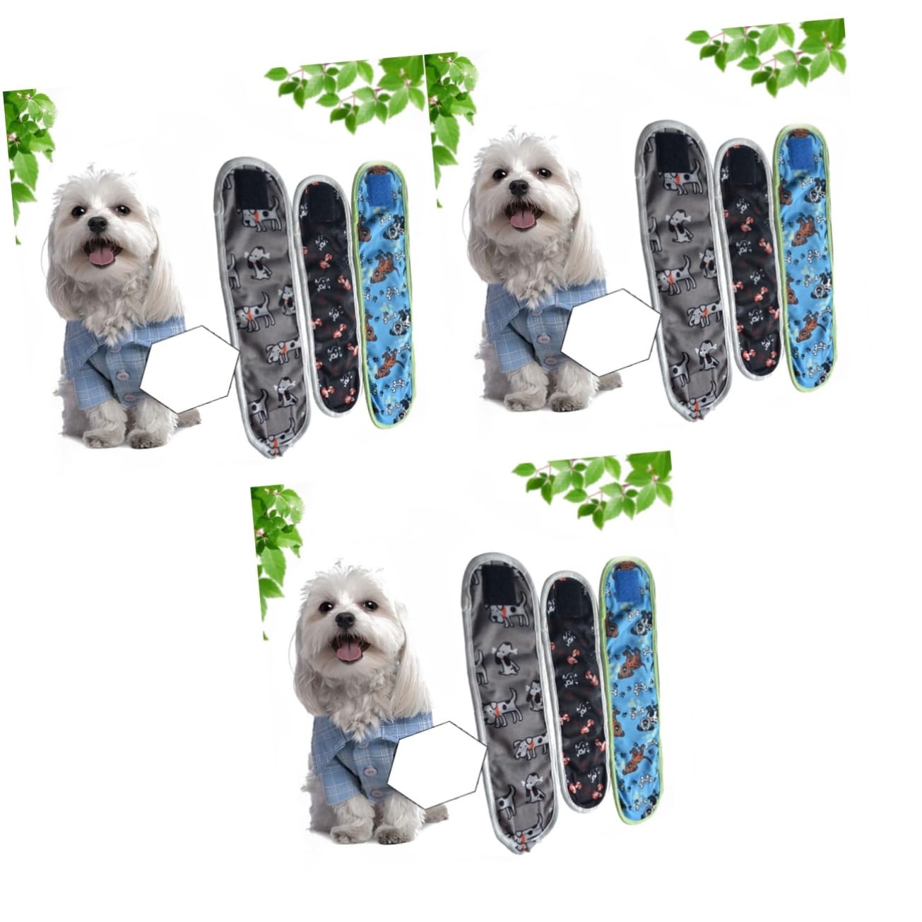 minkissy 9 Piezas 12 Pañal perrita pañales Lavables para Perros pañales Reutilizables para Perros pantalón físico para Mascotas pañal de Perro Hembra contra el acoso cordón Umbilical