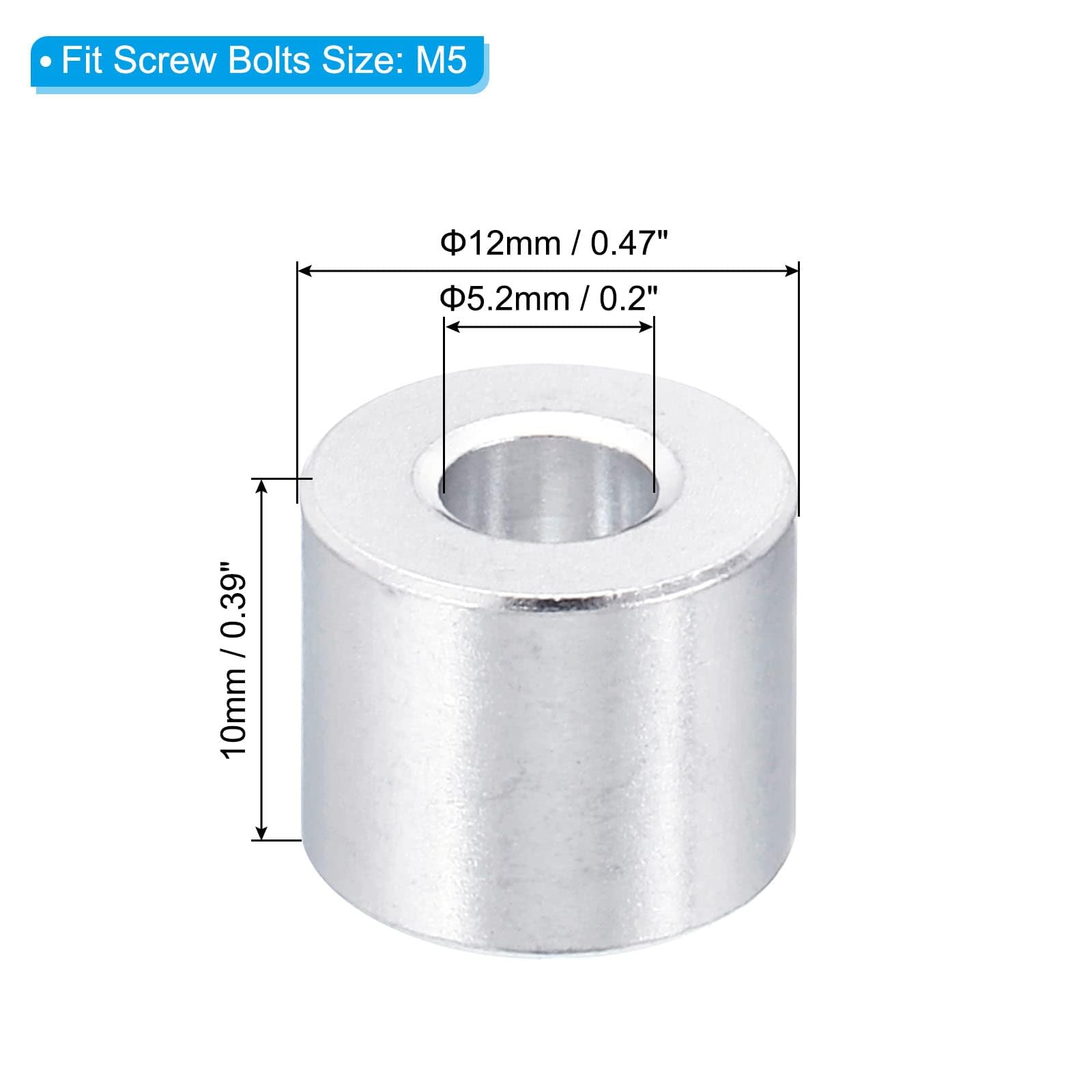 TA-VIGOR 5Pcs M5 Aluminum Spacer - Image 2