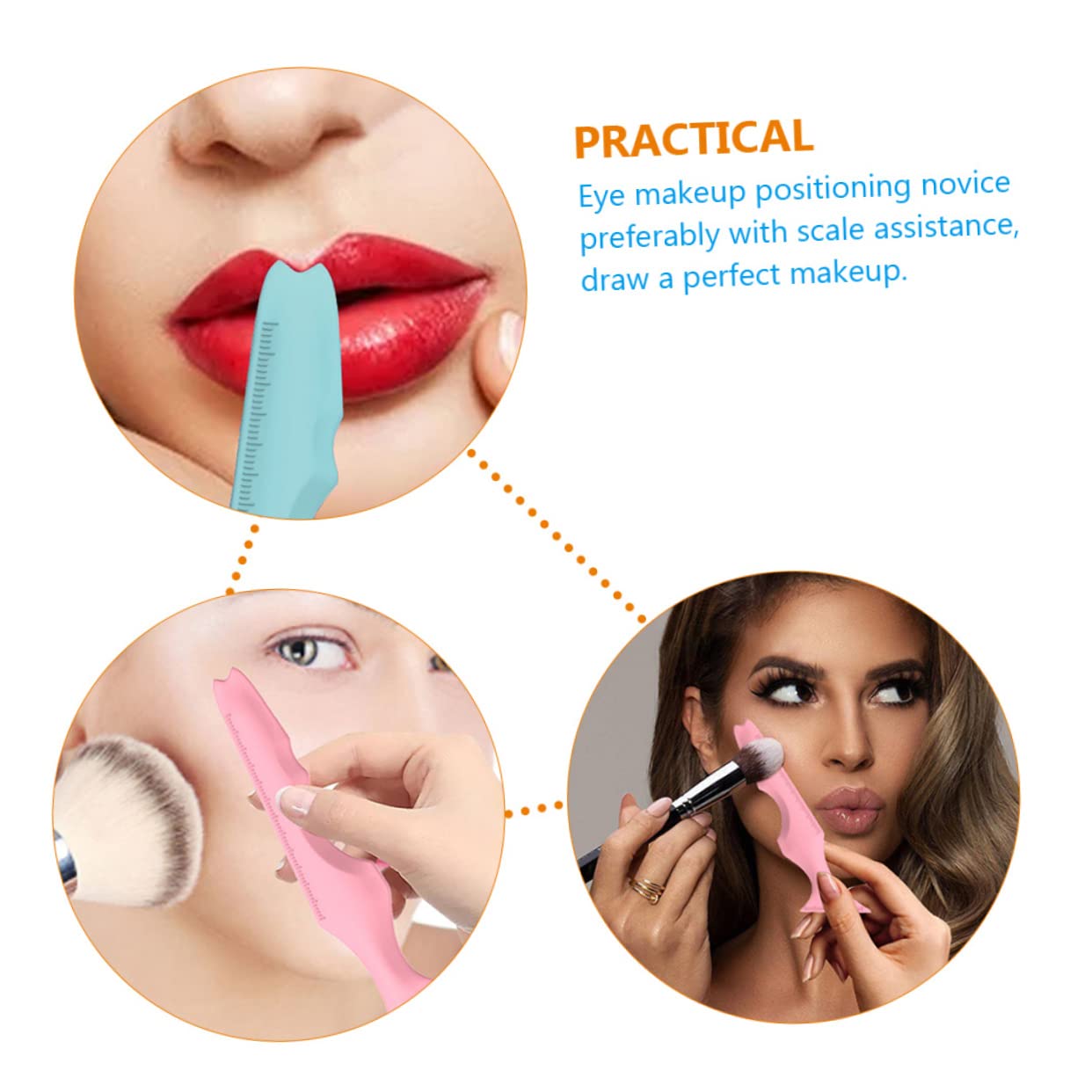 POPETPOP 10pezzi Stencil Per Eyeliner in Silicone Riutilizzabili Strumenti Multifunzionali Per Applicazione Eyeliner e Del Rossetto Per Principianti e Professionisti
