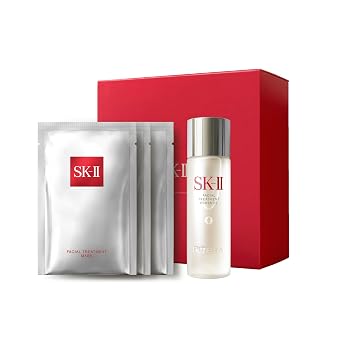 SK-II Glow Up Duo Anti-Aging Skin Care Set - Includes Facial Treatment Essence Skincare & 3 Hydrating Face Masks - Targets the Appearance of Fine Lines, Sun Spots & Dull Skin 4 Count