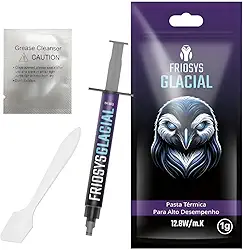 Pasta Termica 12.8 W/mk 1g Glacial Processador PC Gamer Notebook PS4 PS5 Xbox Placa Video Dissipador Calor Cinza Prata Friosys