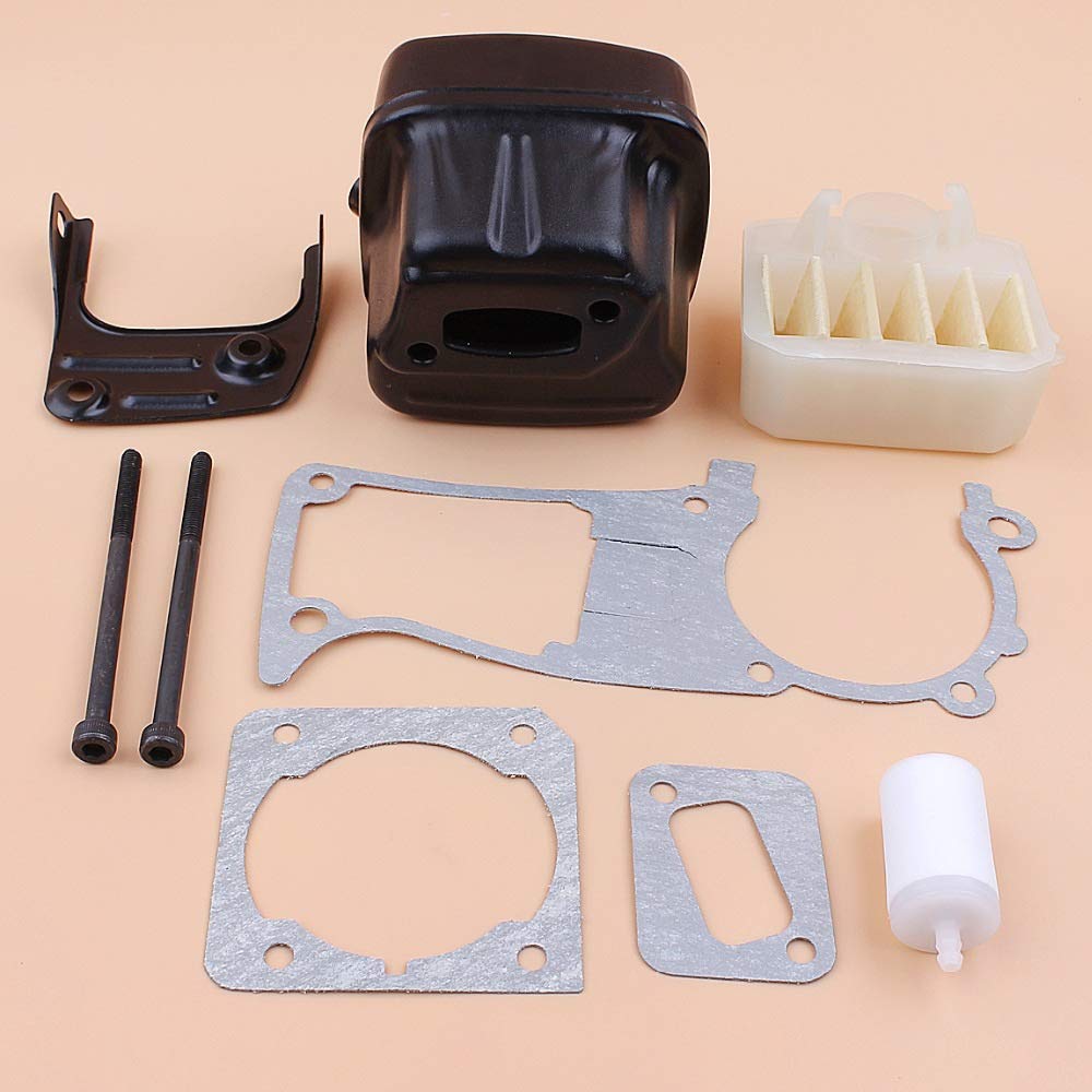 Pernos de soporte de silenciador Juego de juntas de filtro de aire compatible con HUSQVARNA 351353350340345346 XP Piezas de motosierra de gasolina OEM 503 86 27 03