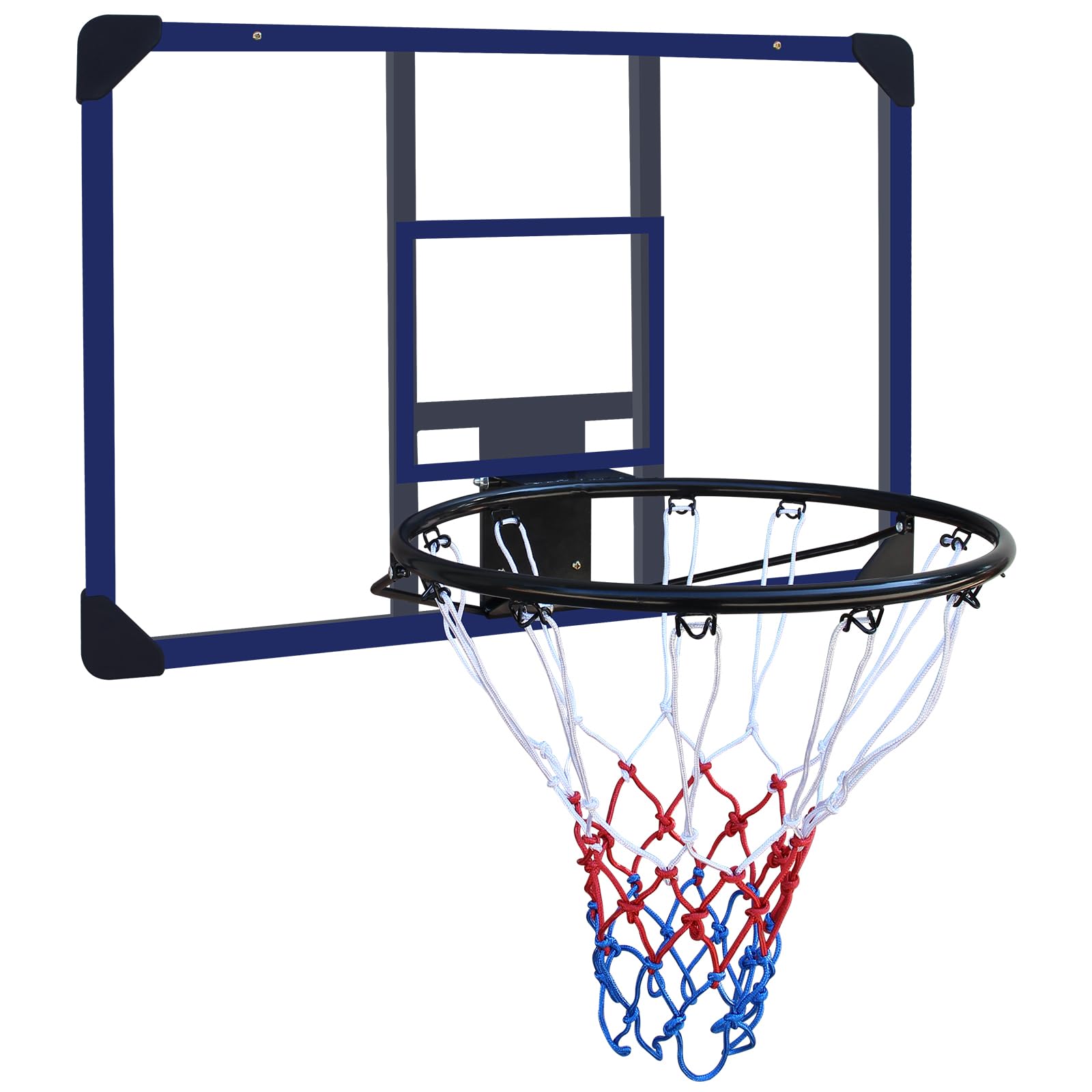 Basketballkorb zur Wandmontage 89 x 60 cm bruchsichere Rückseite faltbarer Reifen Allwetternetz