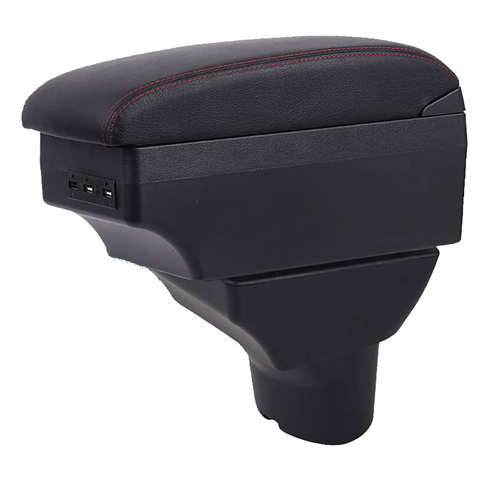 Akcesoria, dla Hyundai I20 Schowek w podłokietniku Akcesoria samochodowe Części wewnętrzne Szczegóły Centrum części modernizacyjnych Prosta instalacja (Color : C1 Black red NO USB)