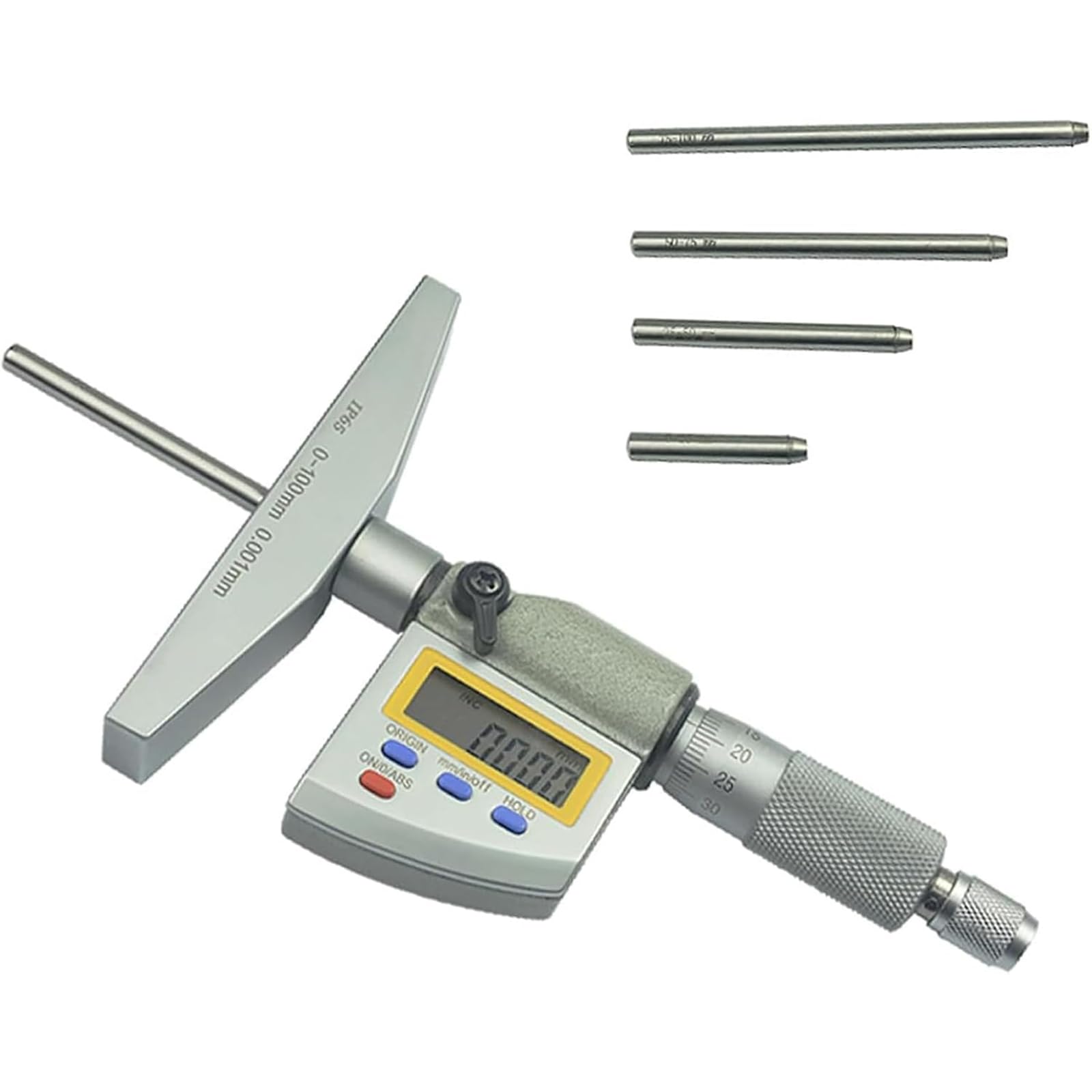 Micrometer-Bremssattel Digital, Elektronischer Stahl Aus Edelstahl Mit 4pcs-Sonden, 0-25/25-50/50-75/75-100 Mm, Metrische/indische Umwandlung Für Die Stufen-/Tiefenmessung