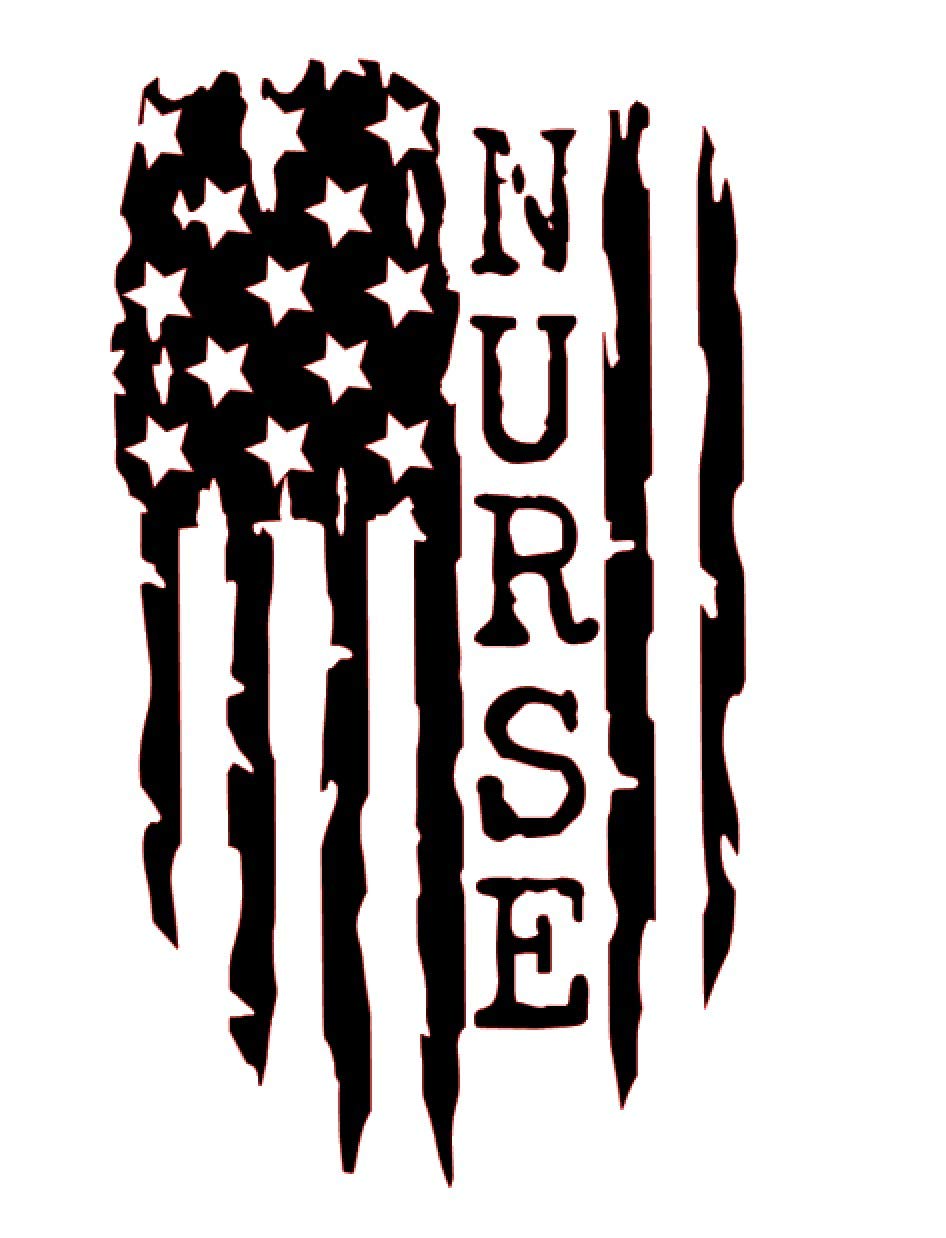 Custom Nurse Vinyl Decal - Distressed Flag Bumper Sticker, for Tumblers, Laptops, Car Windows - Pick Size and Color