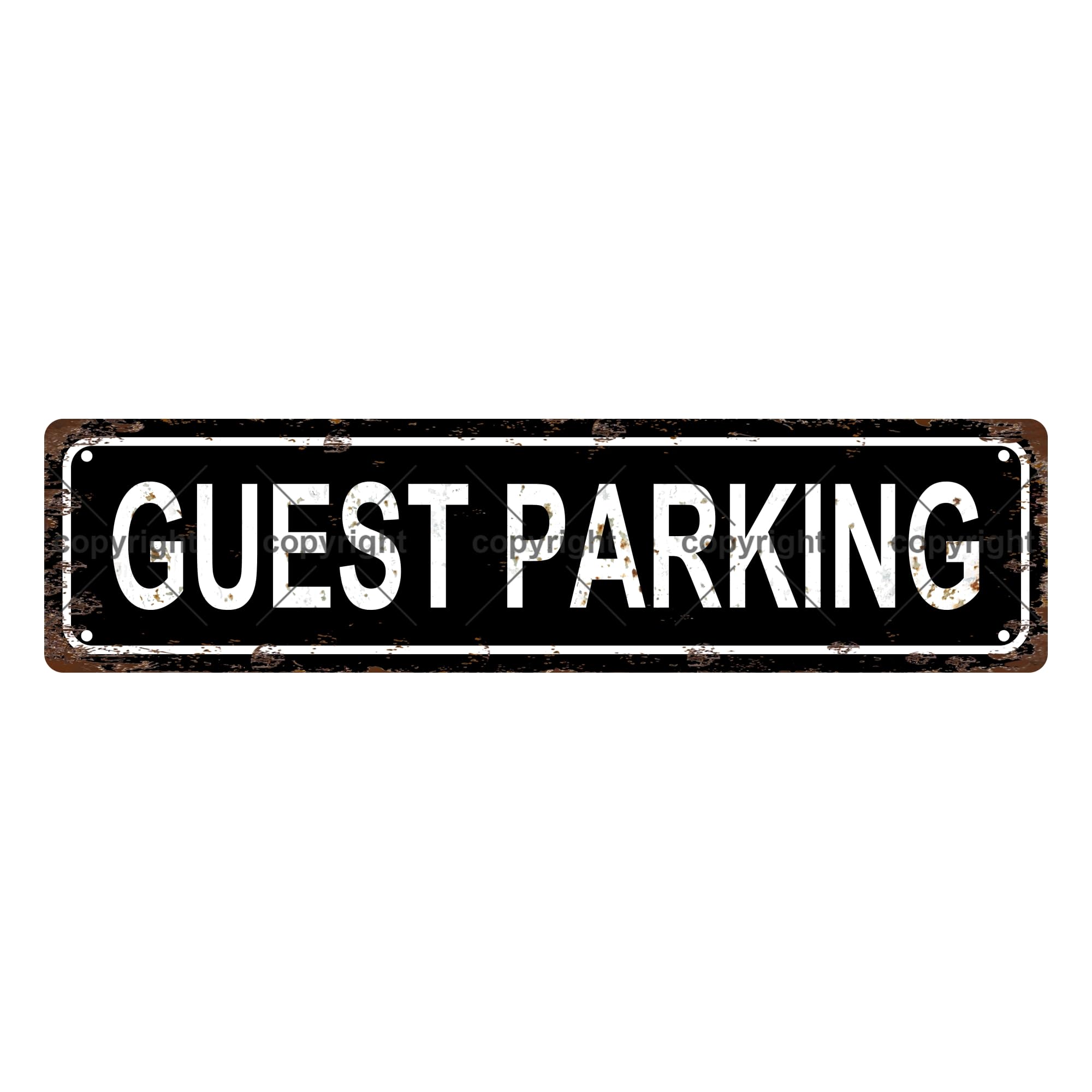 Guest Parking Warning Vintage Metal Tin Street Sign Bar Cafe Garage Cave Home Room Wall Bathroom Farmhouse Garden Porch Patio Decor,4x16 Inch