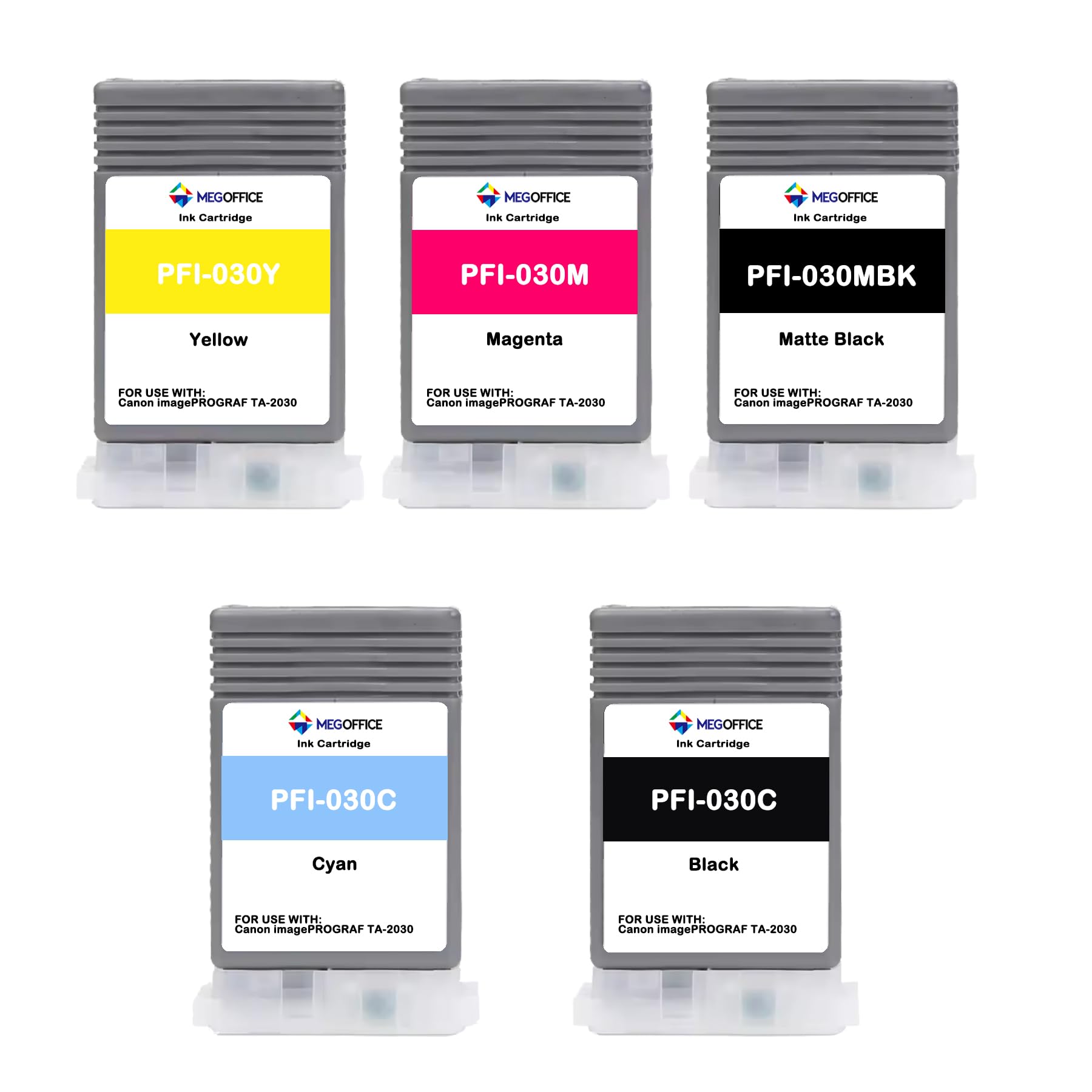 LCL Cartucho De Tinta Compatible PFI030 PFI-030 PFI-030MBK PFI-030BK PFI-030C PFI-030M PFI-030Y (MBK+KCMY) Reemplazo Para Canon ImagePrograf TA-20 ImagePrograf TA-30