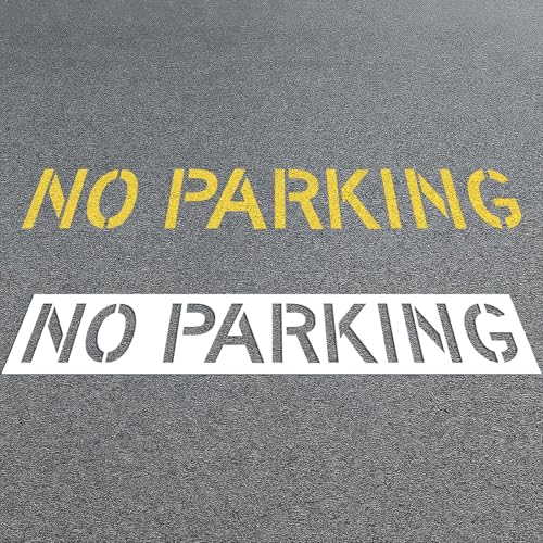 Geelin 16 x 89 No Parking Stencil 11.8 PE Painting Letter Stencil Large Reusable Curb & Pavement Marking Template for Traffic Curb Marking Pavement Sign