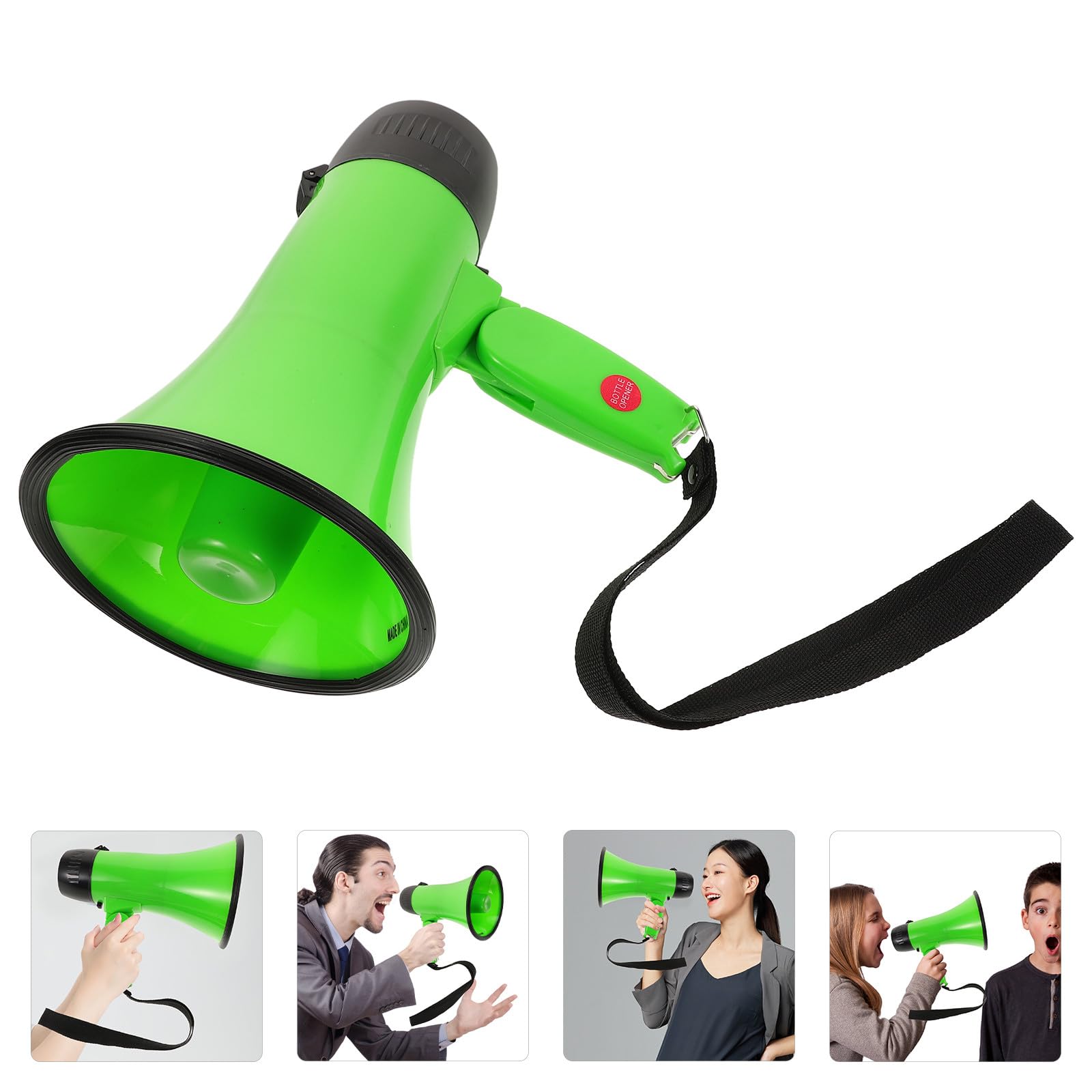 POPETPOP Megáfono Portátil Altavoz de Mano con Asa de 25w con Grabación de 240 Segundos y Material Abs Audio Claro para Eventos al Aire Libre y Animación Deportiva