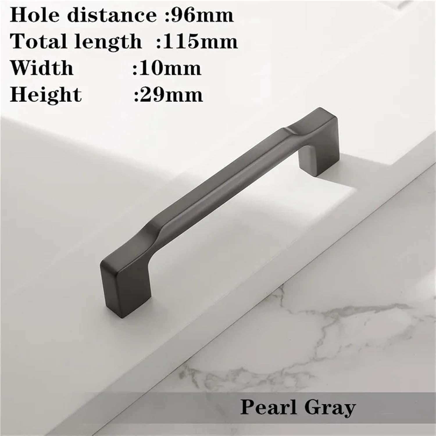 Door Handles Zinc Alloy Kitchen Cabinet Knobs and Handles Drawer Pulls Furniture Door Hardware 2Pcs(Pearl Gray 96mm)
