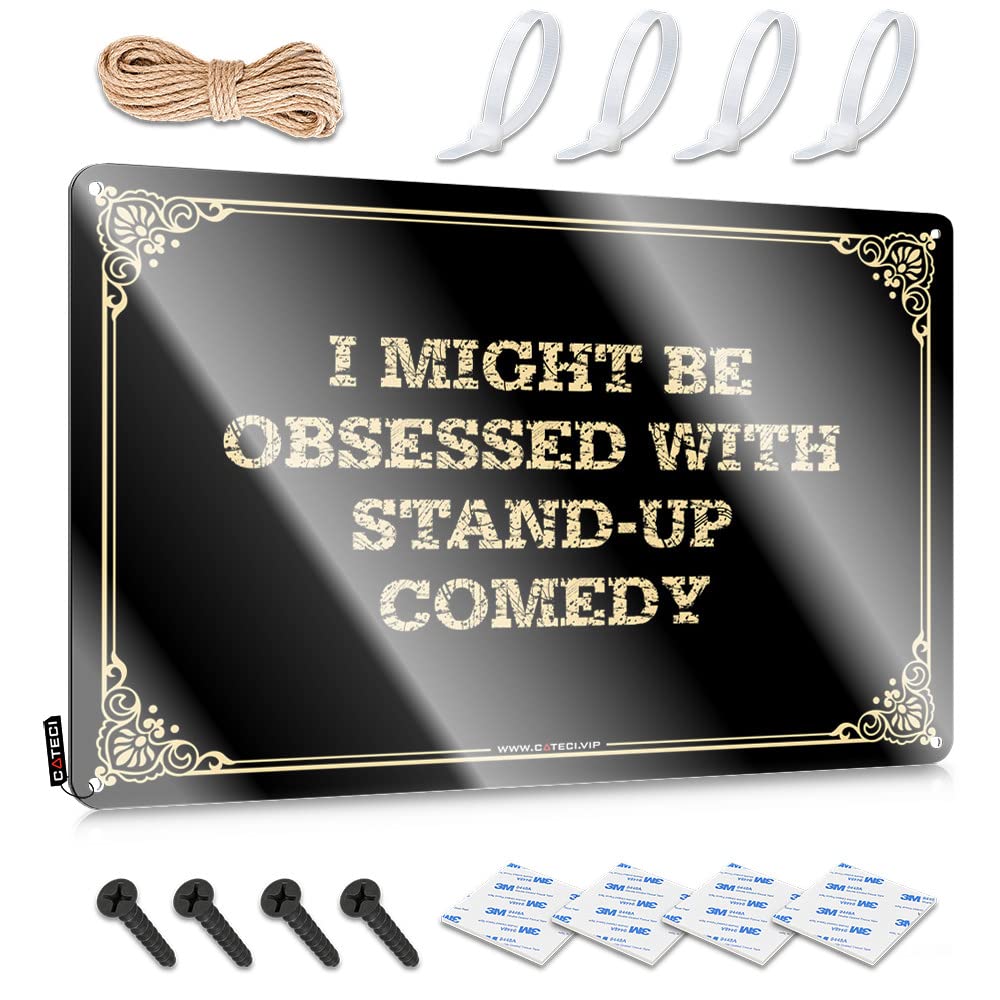 Wall Affirmation Decor - I Might Be Obsessed With Stand-up Comedy Country Metal Wall Art Ready To Hang For Garage Bar(30X40CM)