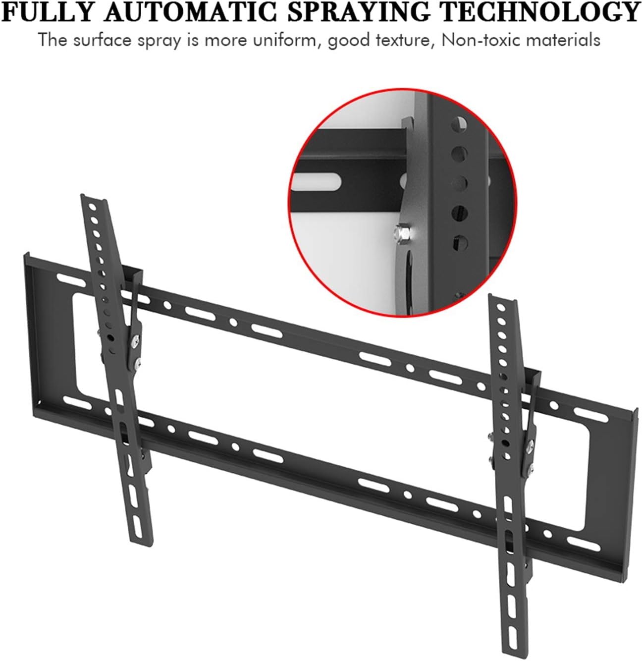 Diagram showing compatible wall types for TV mount installation.